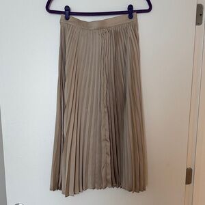 J. Crew Factory Beige A-Line Pleated Skirt